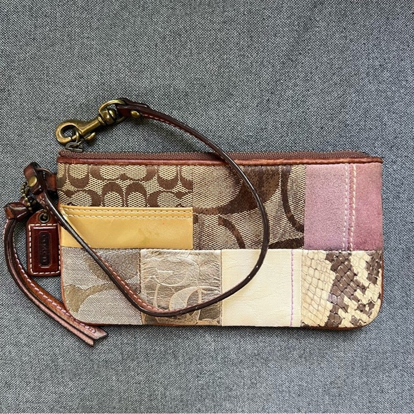 Coach Tan and Brown Signature Messenger Bag, come with Coach clutch. - Picture 15 of 16
